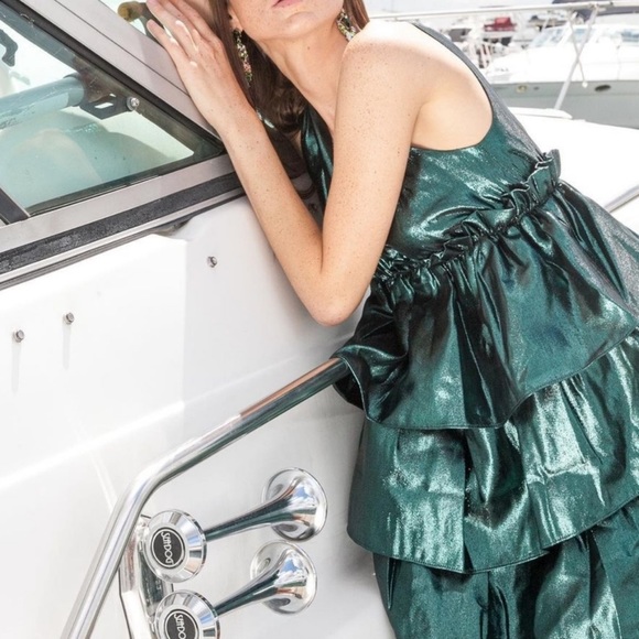 Zara Emerald Green Ruffled Dress - Picture 15 of 16